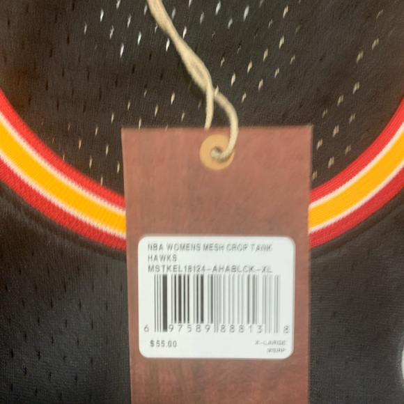 Cropped Tank Top Atlanta Hawks Mitchell & Ness Basketball Throwback Jersey. XL - Picture 5 of 8